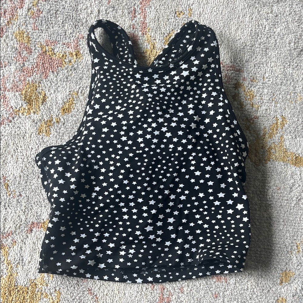 Beyond Yoga Black and White Star Tank Top